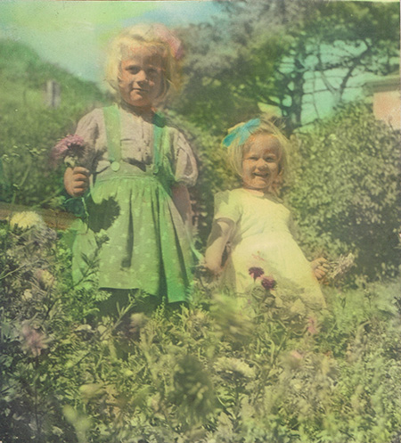 Catherine and Frances in the Halfway House garden as little girls